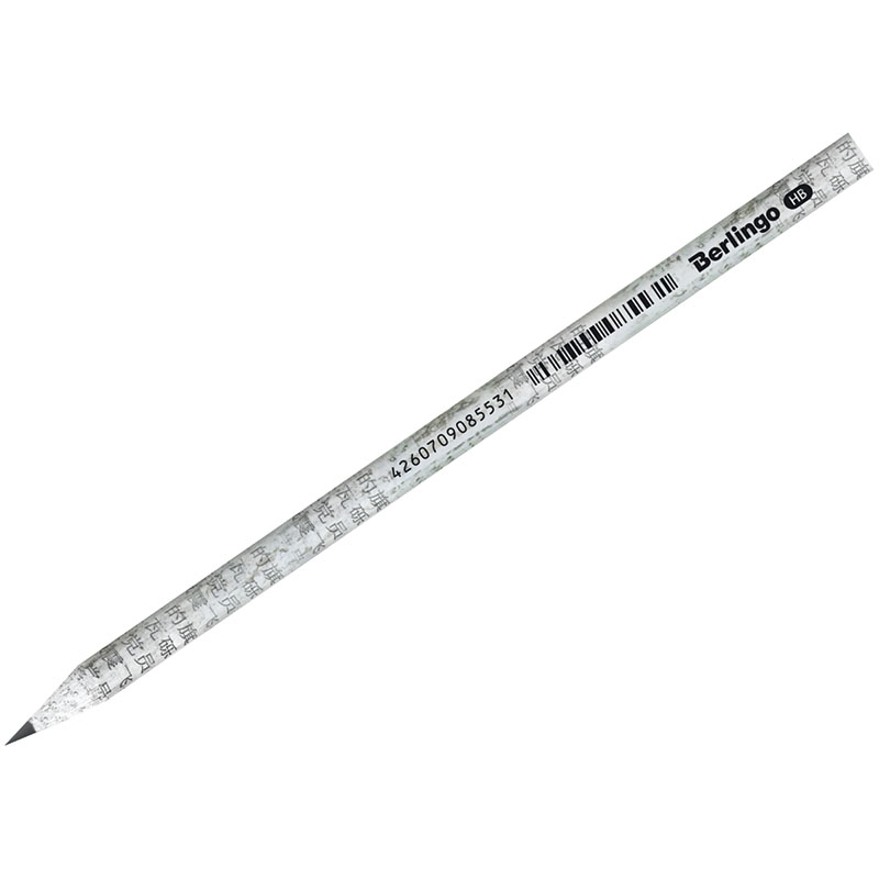 превью Карандаш ч/г Berlingo «Paper Pencil» HB, из переработанной бумаги, круглый, заточен