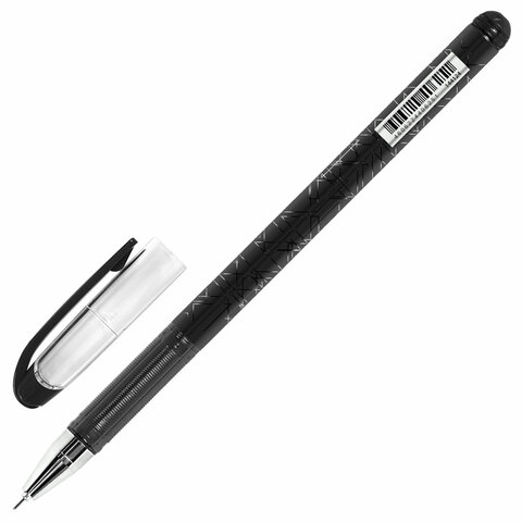 Ручка гелевая BRAUBERG «Profi-Gel PRO», ЧЕРНАЯ, линия письма 0.4 мм, игольчатый наконечник 0.5 мм, печать на корпусе