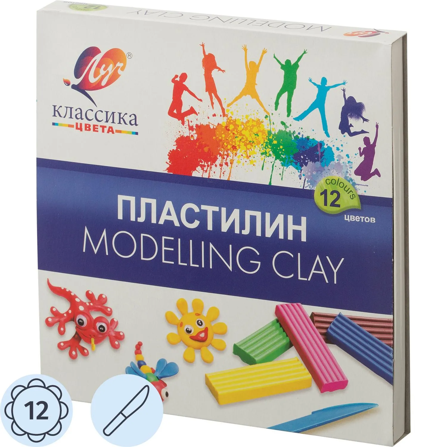 Пластилин «Классика», 12 цветов, со стеком