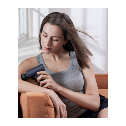 Массажный пистолет XIAOMI Massage Gun Mini, перкуссионный, 3 режима, 3 насадки, до 2500 об/мин, синий