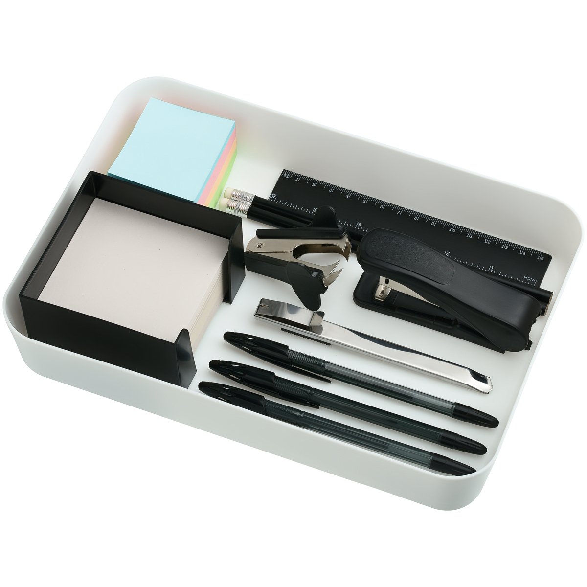 Лоток для канцелярских принадлежностей СТАММ, 18.5×26.5×4.5см, белый