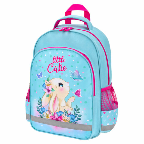 превью Рюкзак ПИФАГОР SCHOOL, 1 отделение, 3 кармана, «Pretty bunny», 38×28×14 см