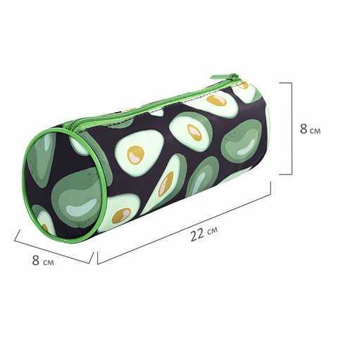 Пенал-тубус BRAUBERGс эффектом SOFT TOUCHполиэстерBlack Avocado22×8 см270061