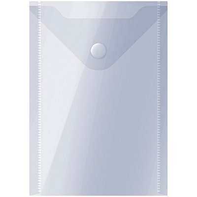 Папка-конверт на кнопке OfficeSpace, А6 (105×148мм), 150мкм, прозрачная