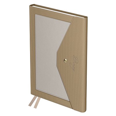 Ежедневник недатированный, А5, 136л., твердый переплет, кожзам, BG «Clutch. Beige», бежевый, внешний карман
