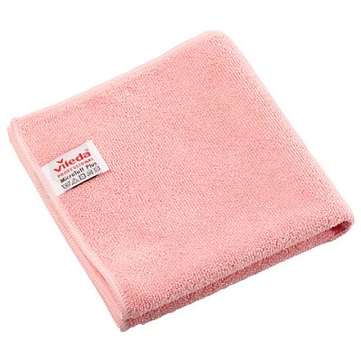 Салфетки VILEDA PROFESSIONAL «МикроТафф Плюс» КОМПЛЕКТ 5 шт., микрофибра, красный, 38×38 см
