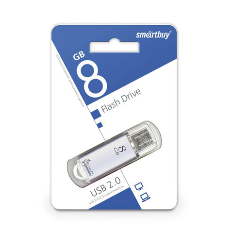 Флеш-память SmartBuy V-Cut 8GbUSB 2.0 серебристая