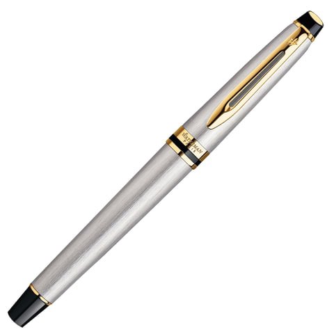 Ручка подарочная перьевая WATERMAN «Expert 3 Stainless Steel GT», серебристый корпус, позолоченные детали, синяя, S0951940