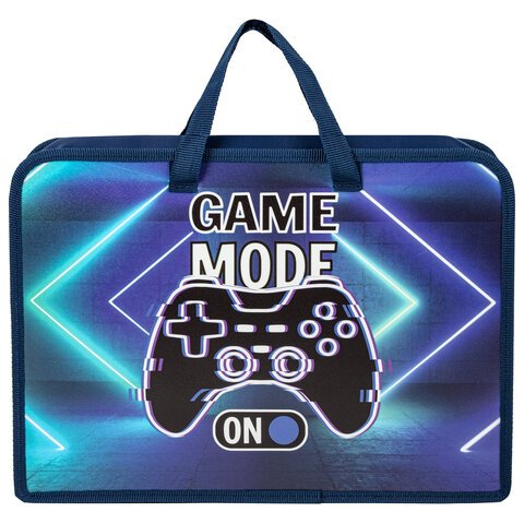 Папка на молнии с ручками ЮНЛАНДИЯ А41 отделениепластикширина 75 мм«Game mode»270957