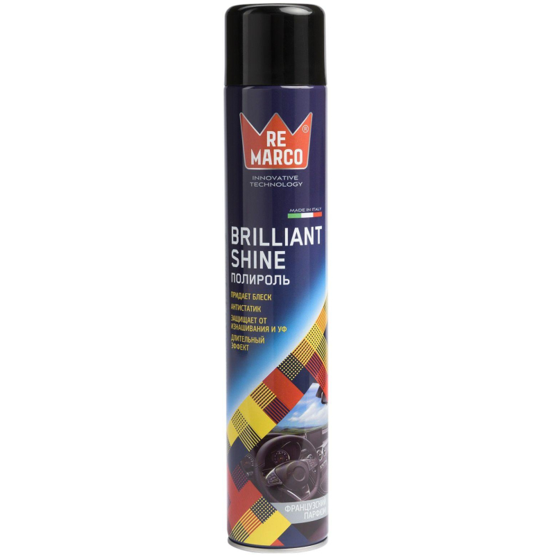 превью Полироль -очиститель пластика BRILLIANT SHINE 750мл(аэр)RE MARCO RM-809