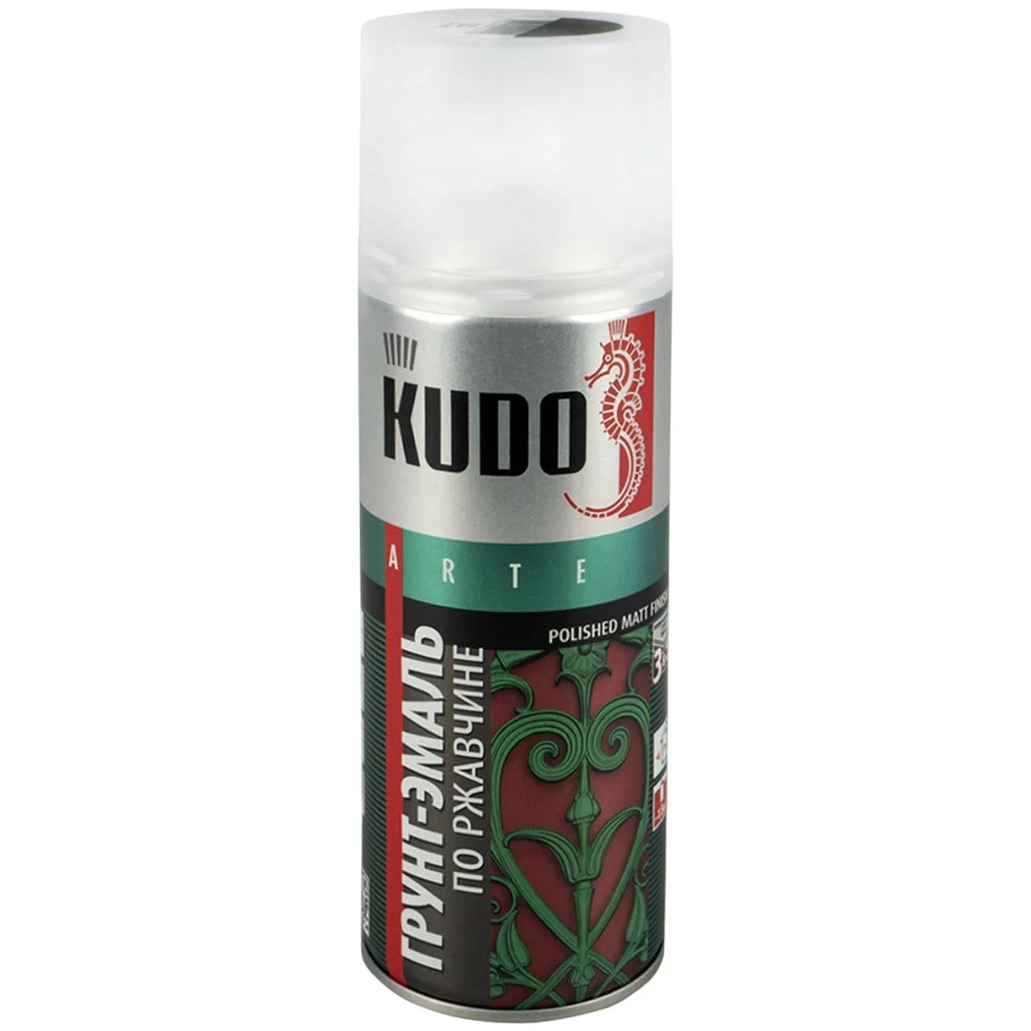 превью Грунт-эмаль аэрозоль по ржавчине ral 9005 черн.520 м л(1/6) kudo ku-319005