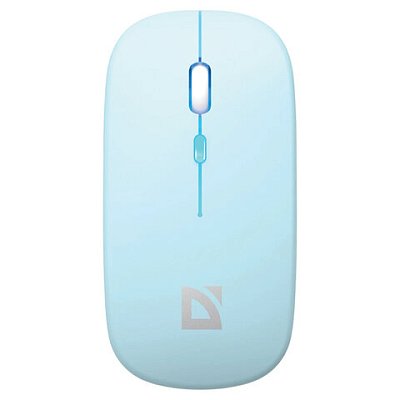 Мышь беспроводная DEFENDER Coda MB-261, 2.4 ГГц + BT, радужная подсветка, 3 кнопки + 1 колесо, 300 мАч, голубая