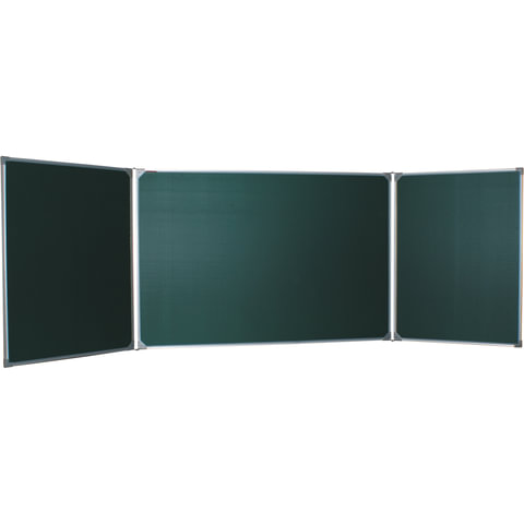 превью Доска для мела магнитная BOARDSYS, 100×150/300 см, 3-элементная, 5 рабочих поверхностей, зеленая