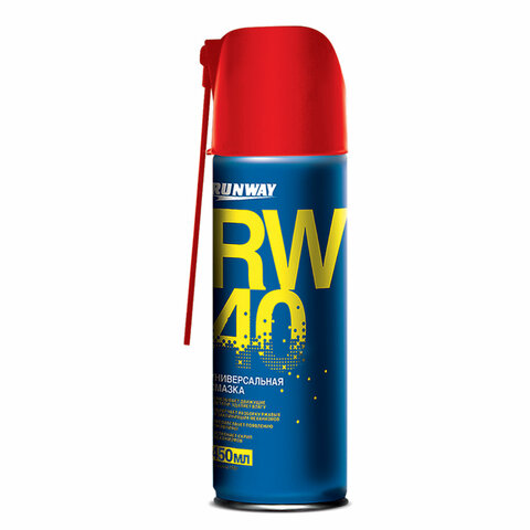 превью Смазка универсальная RW-40 (аналог WD-40) 450 мл, аэрозоль с распылителем, RUNWAY RW604
