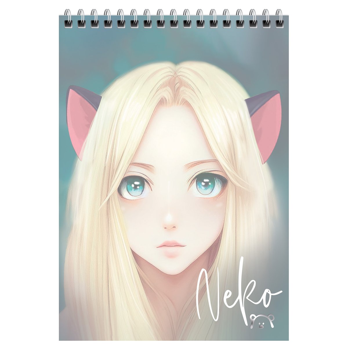 Блокнот А5 60л. на гребне MESHU «Neko», пластиковая обложка