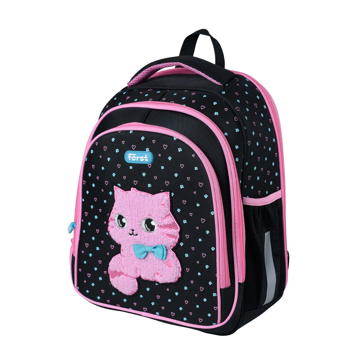 превью Ранец Först F-BASE «Kitty-sweety» 36×29×17 см, 3 отделения, 2 кармана, анатомическая спинка