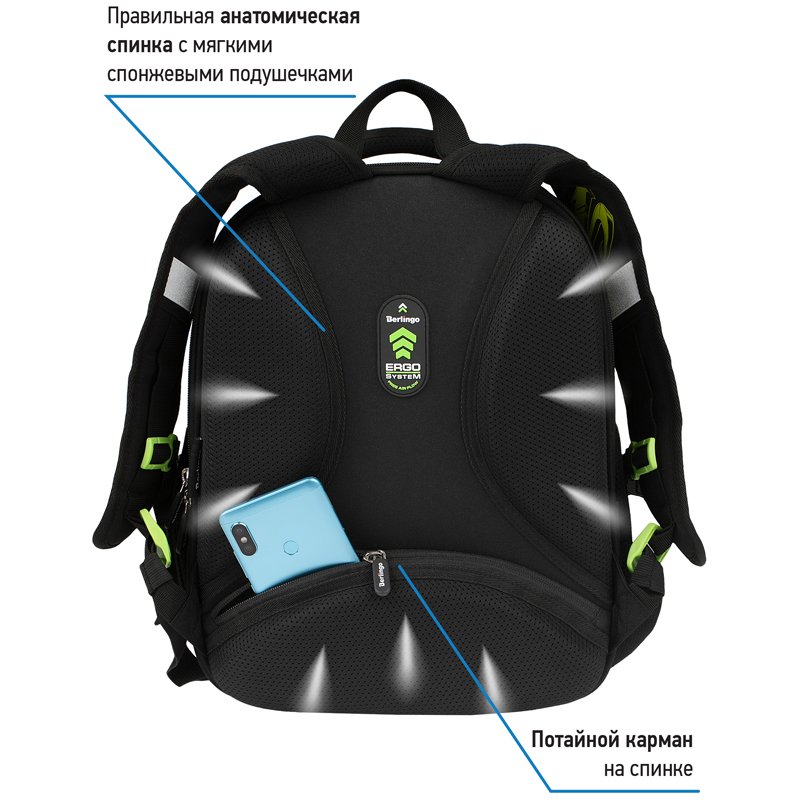 Ранец Berlingo Profi «Street vibe» 36×28×14см, 2 отделения, 4 кармана, анатомическая спинка
