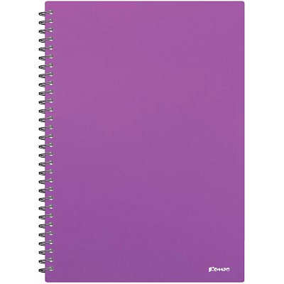 Бизнес-тетрадь Комус А4 100л, кл., обл пластик, спираль, фиолет. Classic