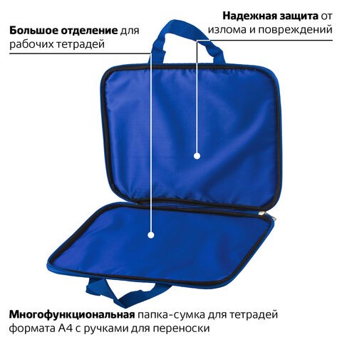 Папка на молнии с ручками BRAUBERG, А4, ткань, с подкладкой, сублимация, для мальчиков, «Атом»