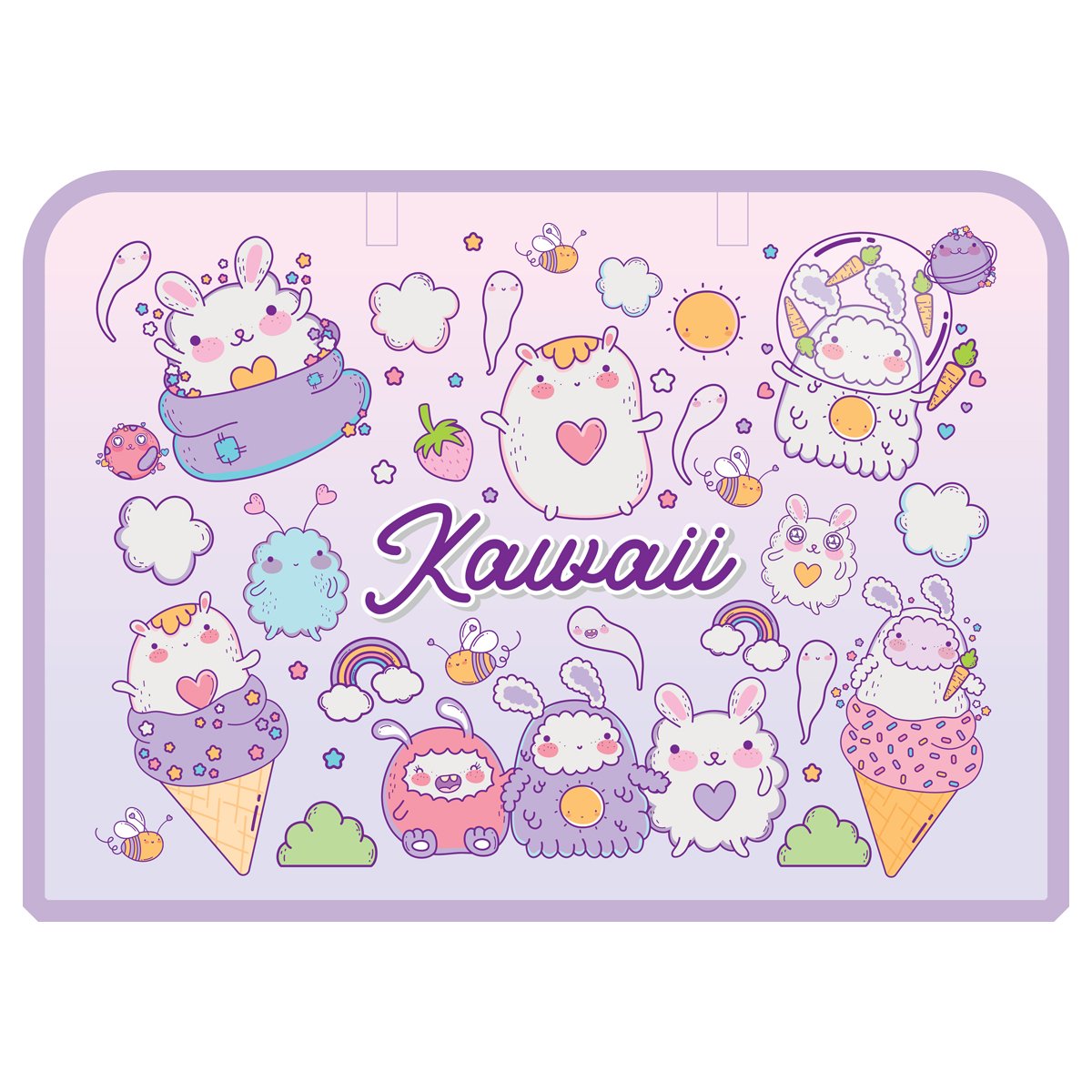 превью Папка с ручками А4 ArtSpace «Kawaii», пластик, на молнии, 40мм