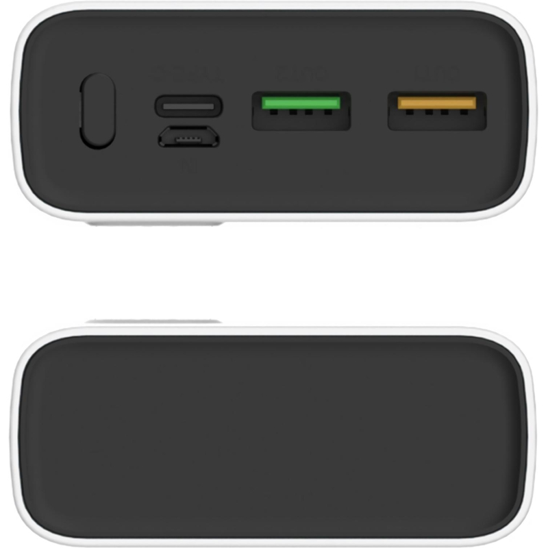 Внешний аккумулятор PERO PB06 20000 mAh, Li-Pol, output USB-C + 2USB-A, белый