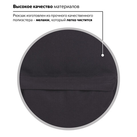 Рюкзак BRAUBERG универсальный, сити-формат, «Black Melange», с защитой от влаги, 43×30×17 см, 228841