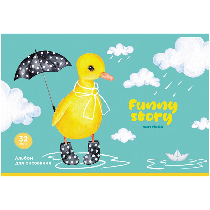 Альбом для рисования 32л., А4, на скрепке BG «Funny story»