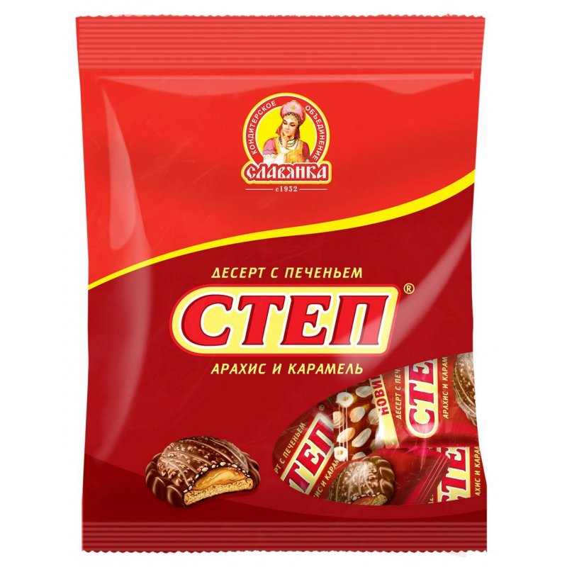 Конфеты Славянка Степ шоколадные десерт с печеньем 190 г арт. 1103935 ...