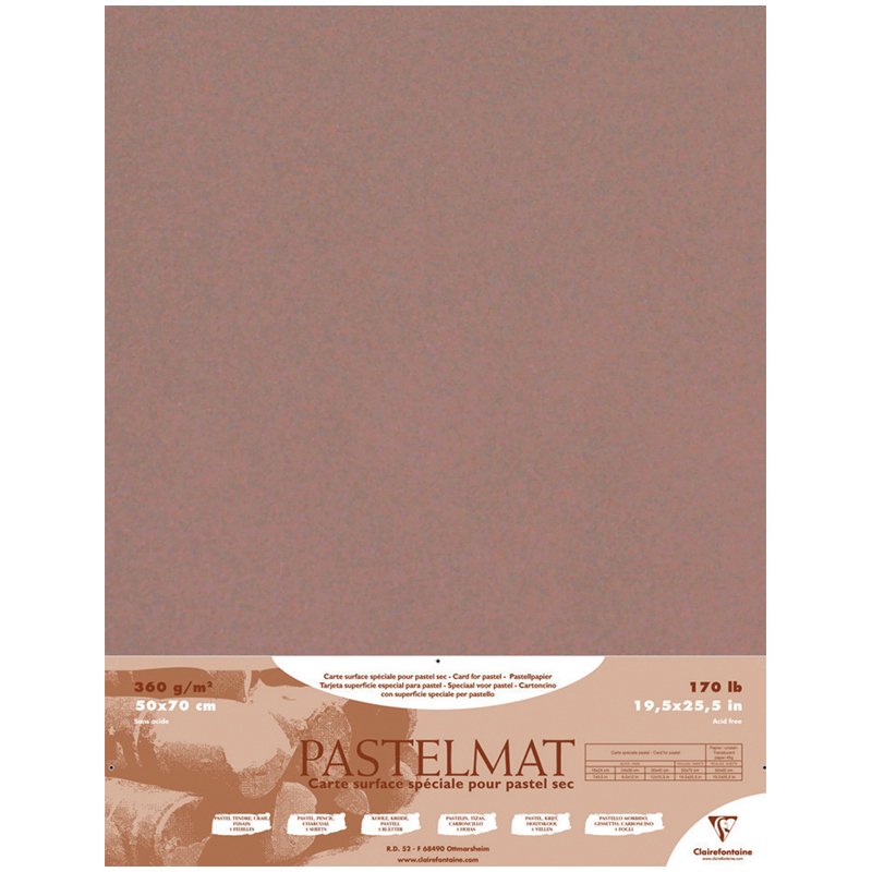 превью Бумага для пастели 5л. 500×700мм Clairefontaine «Pastelmat», 360г/м2, бархат, коричневый