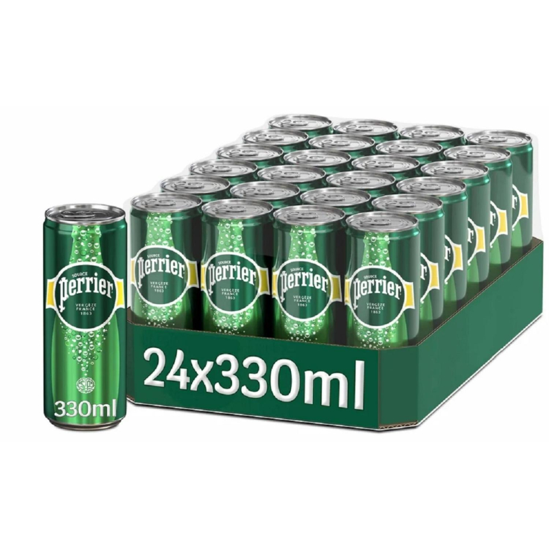Вода минеральная Perrier природ столов пит газ ЖБ 0.33 л