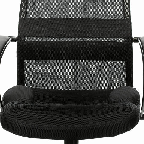 Кресло офисное BRABIX PREMIUM «Stalker EX-608 PL», ткань-сетка/кожзам, черное, 532090