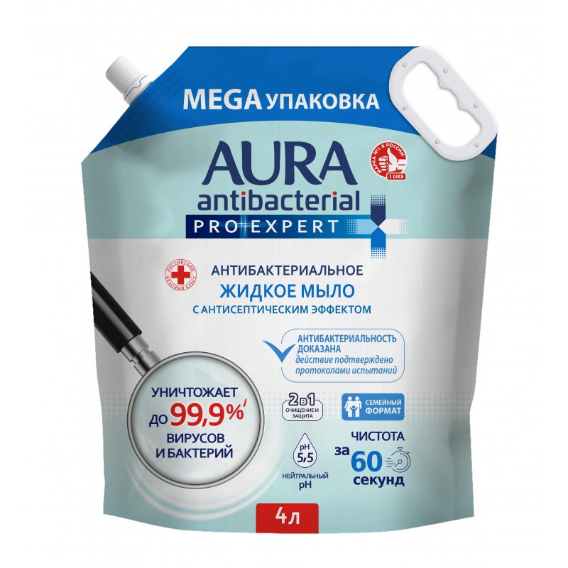 превью Мыло жидкое Aura Antibacterial Pro Expert антибактериальное 4 л