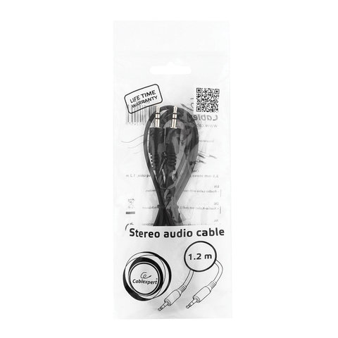 Кабель Jack 3.5 mm - Jack 3.5 mm, 1.2 м, CABLEXPERT, для передачи аналогового аудиосигнала