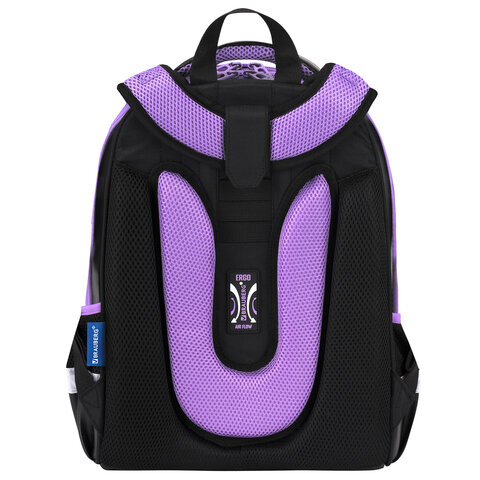 Ранец BRAUBERG SHINY, 2 отделения, с брелком, Pretty face, 38×28х14 см