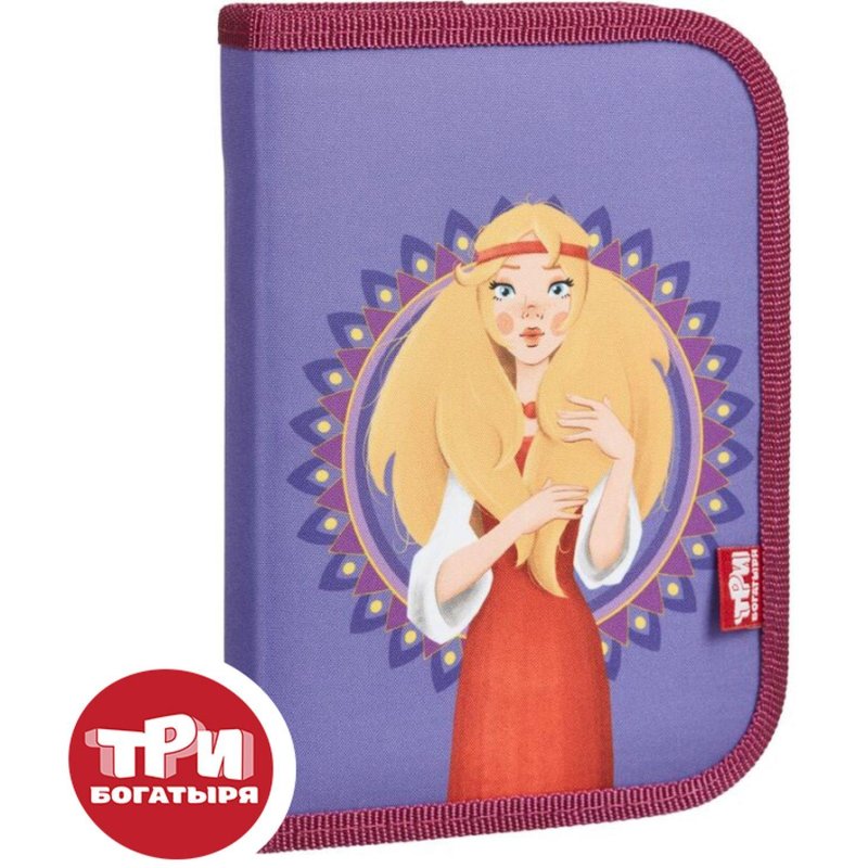 Пенал КОМУС Три богатыря Аленушка, 1отд., ткань,190×130 мм, ПКТ 04-20