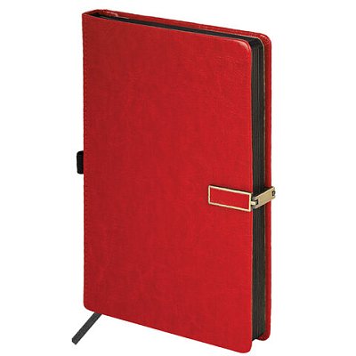 Скетчбук, слоновая кость 140 г/м2 130×210 мм, 80 л., КОЖЗАМ, застежка металл, BRAUBERG ART CLASSIC, «Inspiration», под кожу, красный