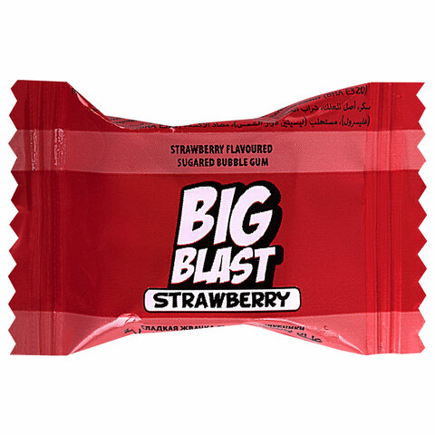 Жевательная резинка BIGBLAST со вкусом клубники, 100 шт. по 4 г в шоу-боксе, ТУРЦИЯ