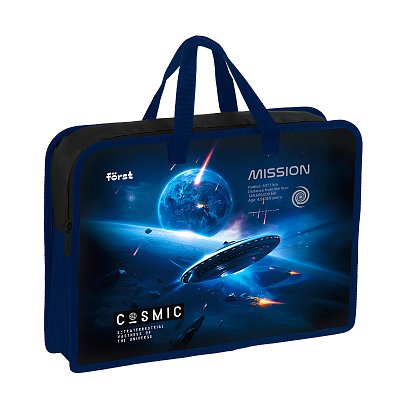 Папка с ручками 1 отделение, А4 Först «Cosmic», 340×245×75мм, пластик, на молнии