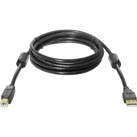 Кабель USB 2.0 AM-BM, 3 м, DEFENDER, 2 фильтра, для подключения принтеров, МФУ и периферии