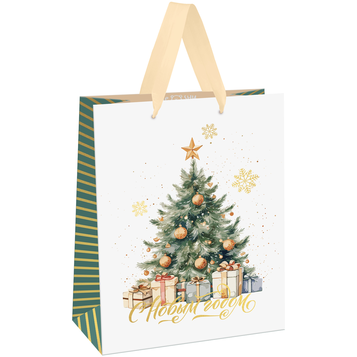 превью Пакет подарочный 11×14×6.5см MESHU «Christmas mood», фольга, матовая ламинация