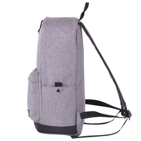 Рюкзак BRAUBERG универсальный, сити-формат, «Grey Melange», с защитой от влаги, 43×30х17 см