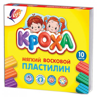 Пластилин «Кроха», 10 цветов, со стеком