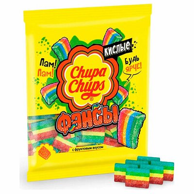 Мармелад жевательный CHUPA CHUPS (Чупа-Чупс) «Кислые фансы»70 гпакет