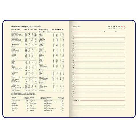 Ежедневник недатированный А5, 148×218 мм, BRAUBERG «Optimal», под кожу, резинка, держатель для ручки, синий