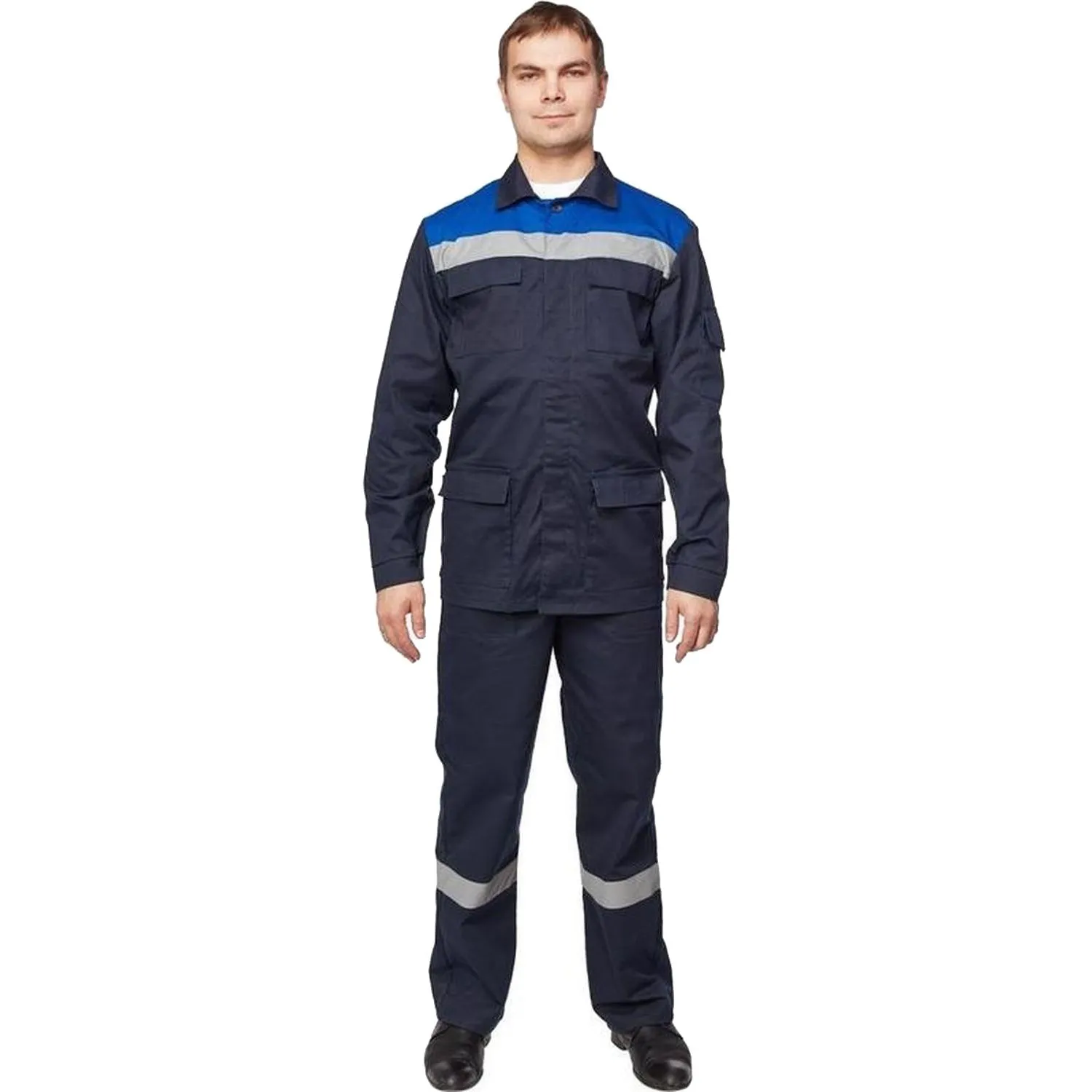 превью Костюм рабочий летний мужской л05-КПК с СОП синий/васильковый (размер 88-92 (44-46), рост 158-164)