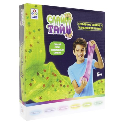 превью Набор Слайм тайм «Сделай слайм. Северное сияние», со звездами, 1TOY