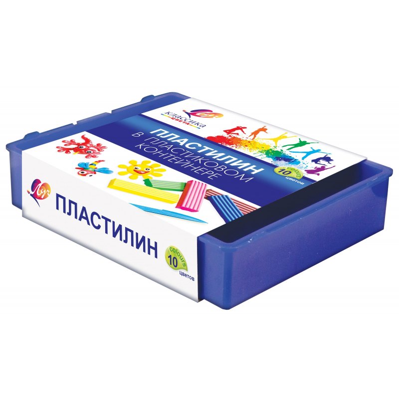 Пластилин Луч «Классика», 10 цветов, 200г, cо стеком, пластиковый ...