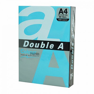 Бумага цветная DOUBLE AА480 г/м2500 л. интенсивсиняя