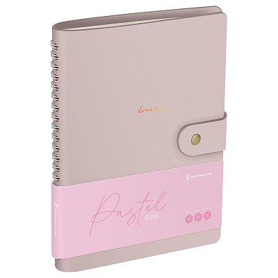Записная книжка А5 96л. ЛАЙТ, кожзам, скрытый гребень, Greenwich Line «Pastel. Pink», блок в линию