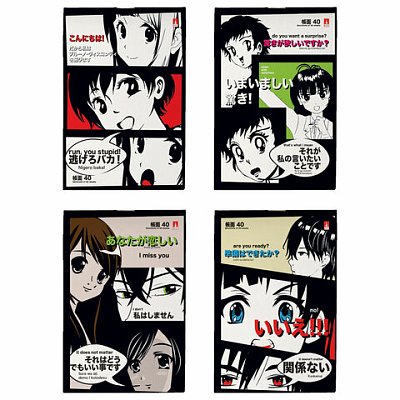 Блокнот МАЛЫЙ ФОРМАТ А6, 40 л, скоба, ламинированный картон, клетка, АЛЬТ, MANGA (4 вида)